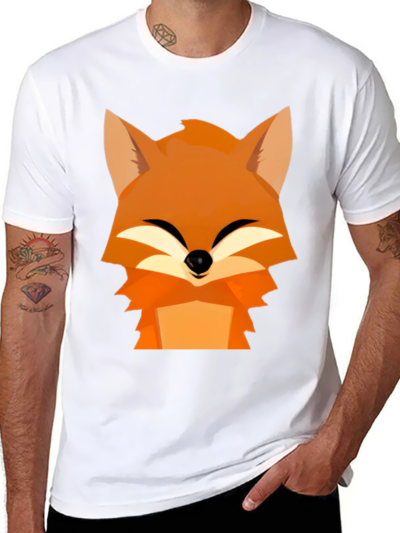 Fox Graphic Tee - Black Cotton Comfort