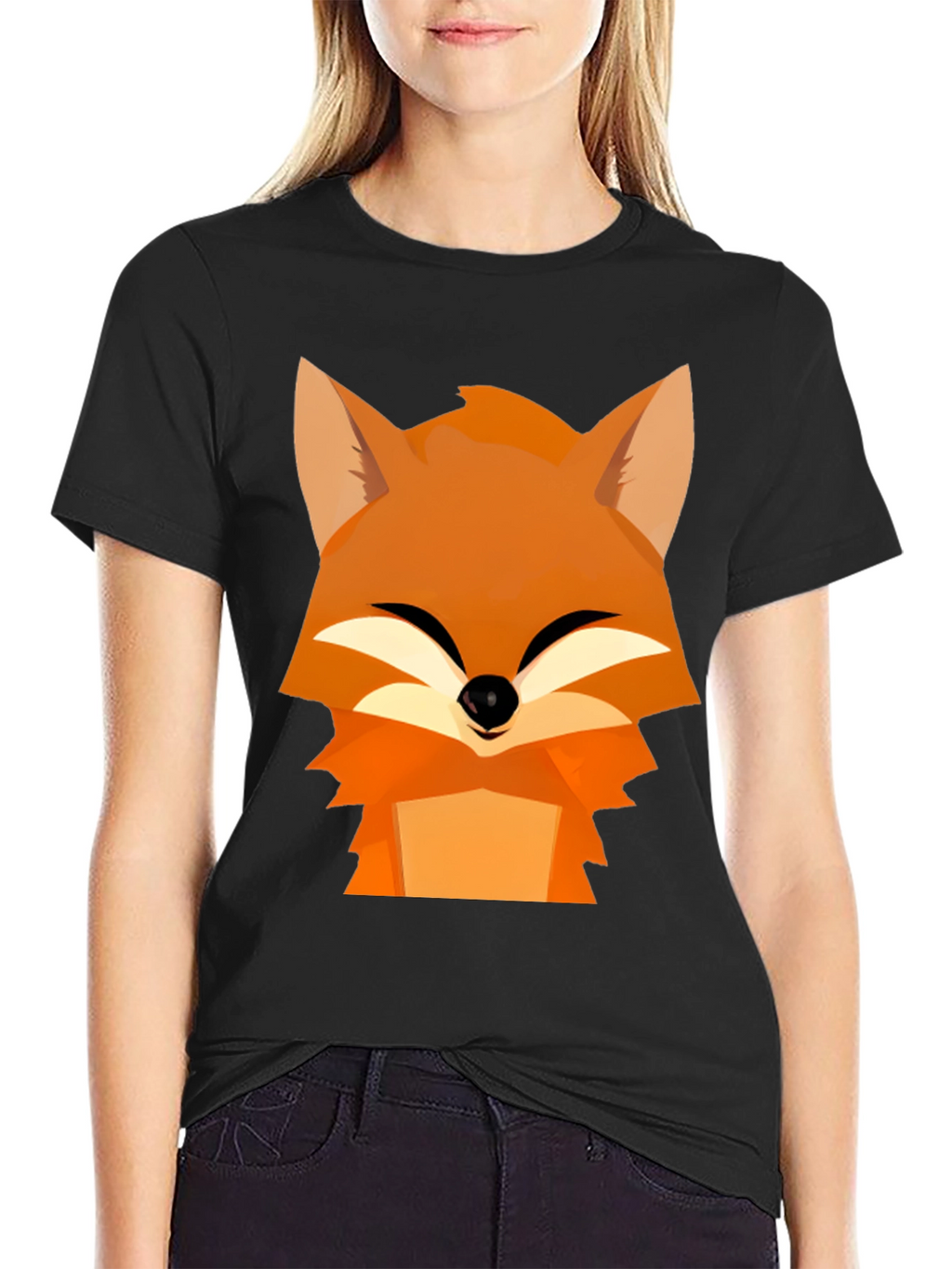 Fox Graphic Tee - Black Cotton Comfort