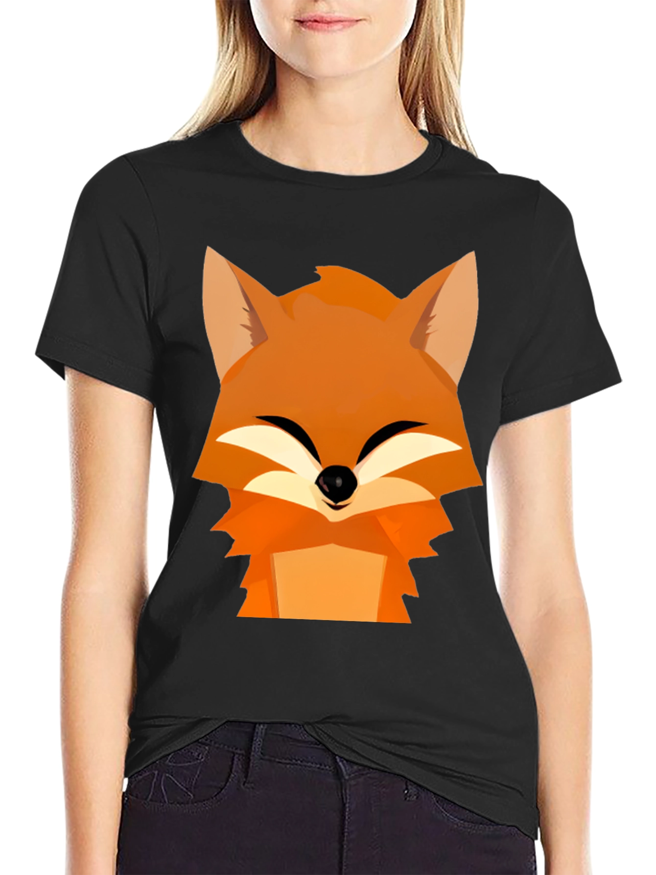 Fox Graphic Tee - Black Cotton Comfort