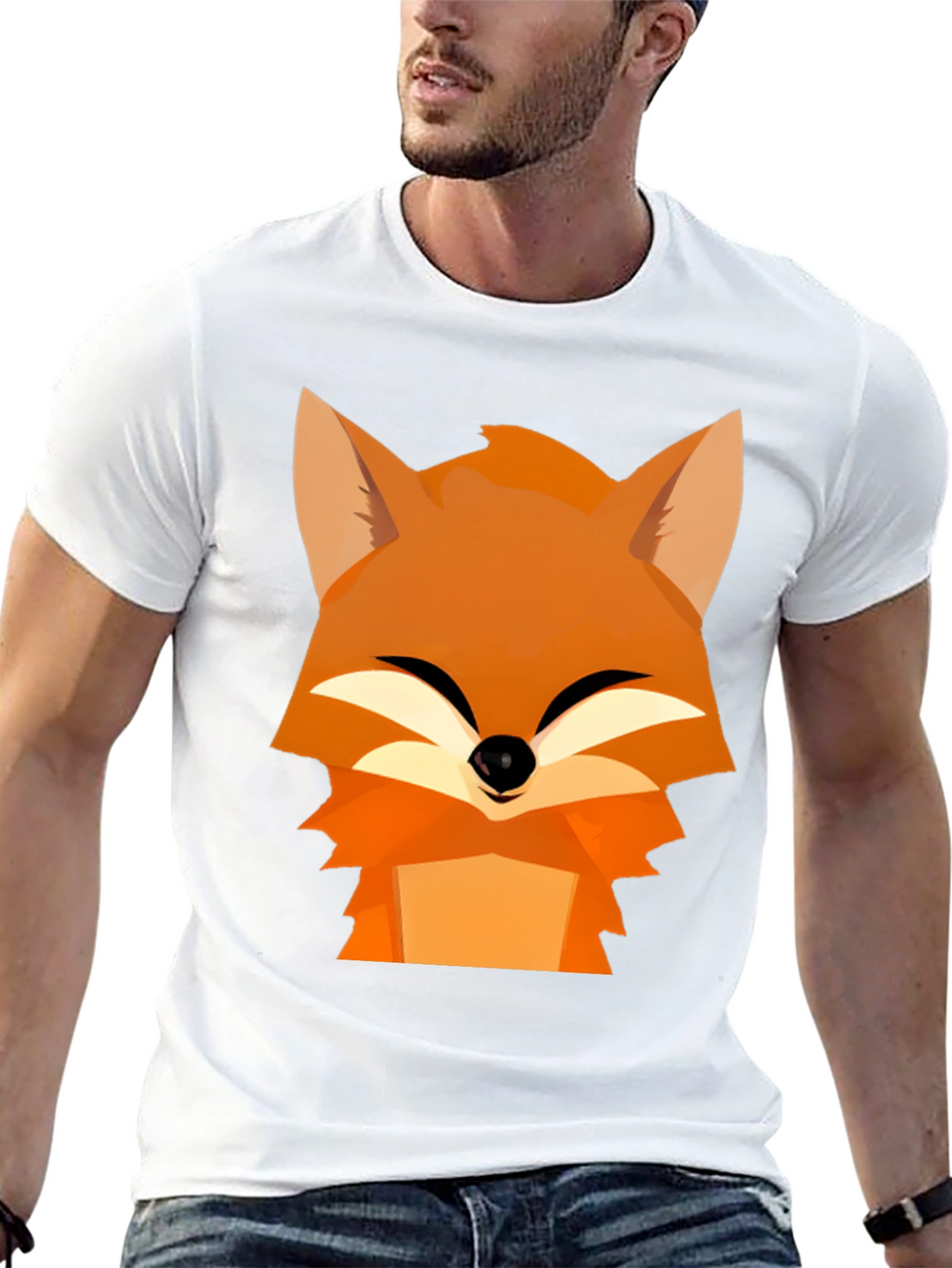 Fox Graphic Tee - Black Cotton Comfort