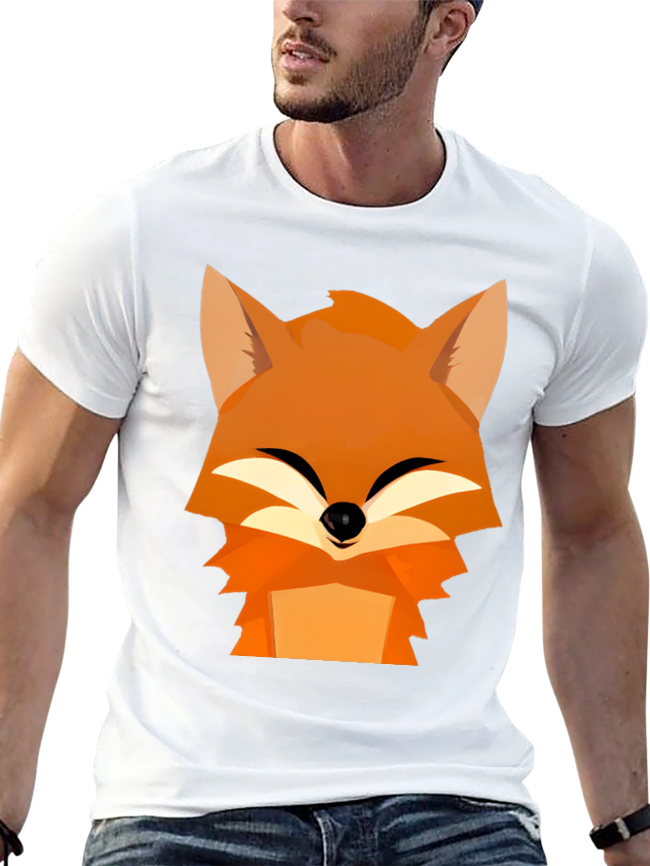 Fox Graphic Tee - Black Cotton Comfort