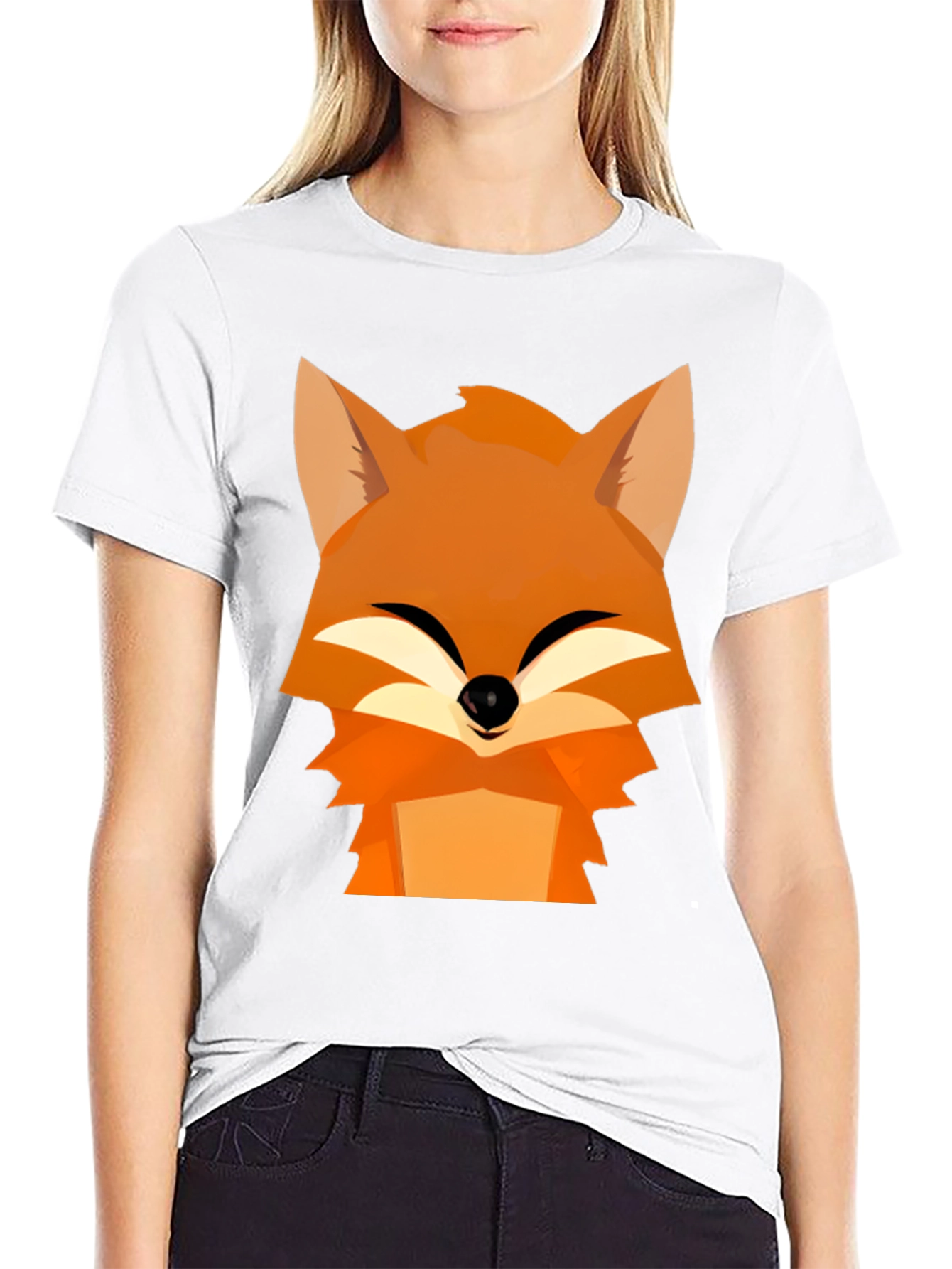 Fox Graphic Tee - Black Cotton Comfort