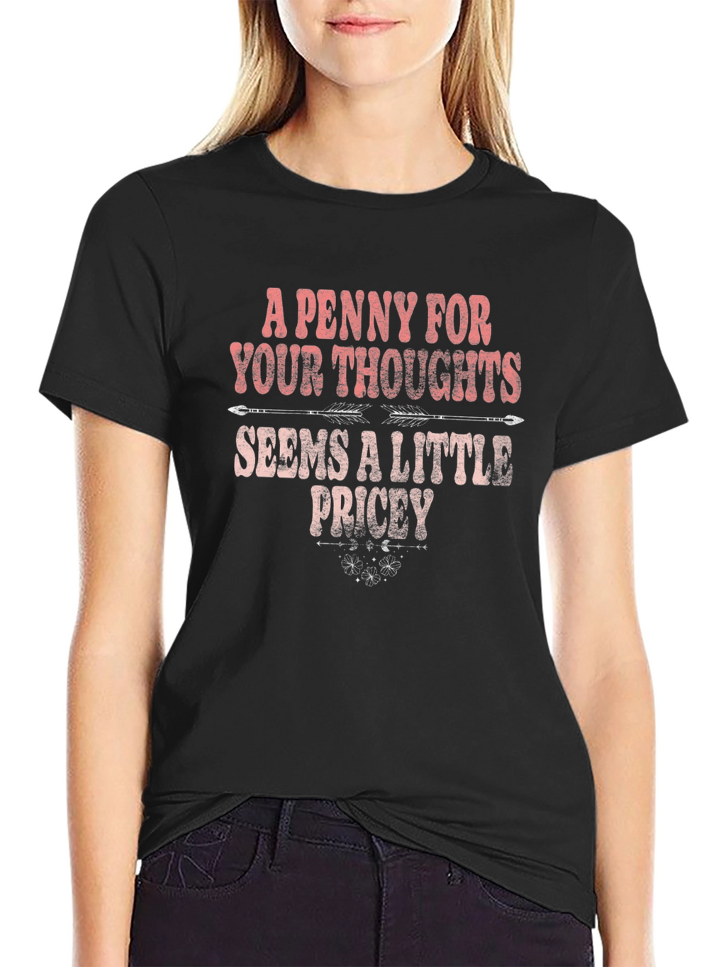 Funny A Penny For Your Thoughts Graphic T-Shirt