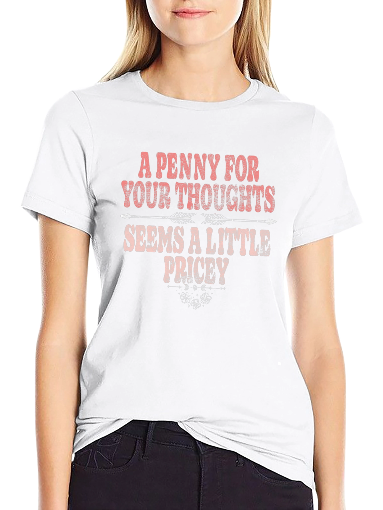 Funny A Penny For Your Thoughts Graphic T-Shirt