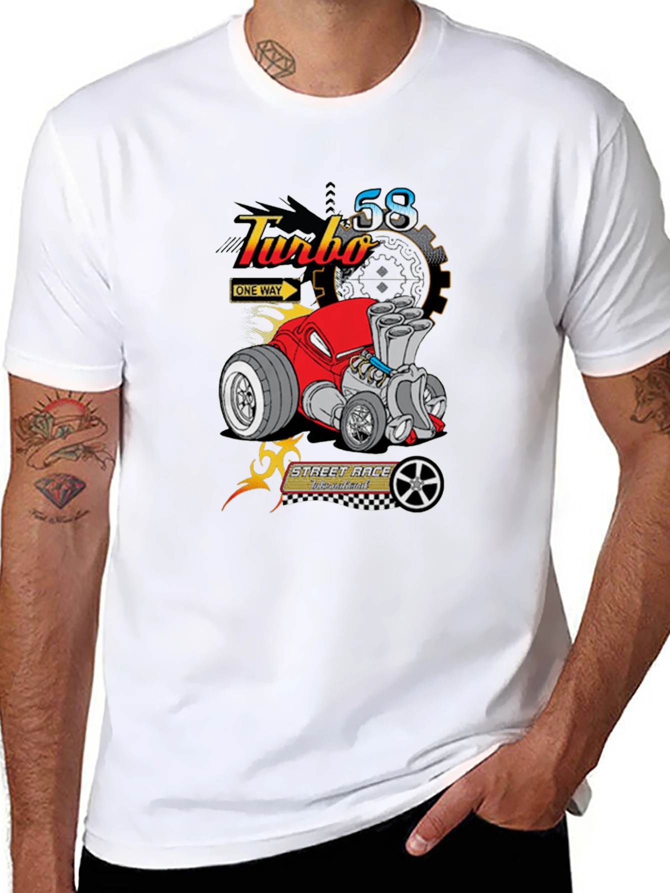 Turbo 58 Street Race T-Shirt - Black Graphic Tee