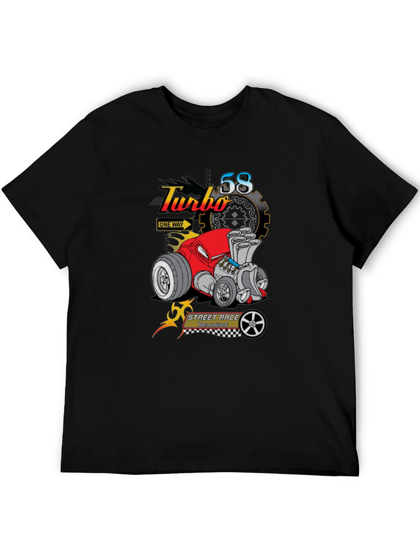 Turbo 58 Street Race T-Shirt - Black Graphic Tee