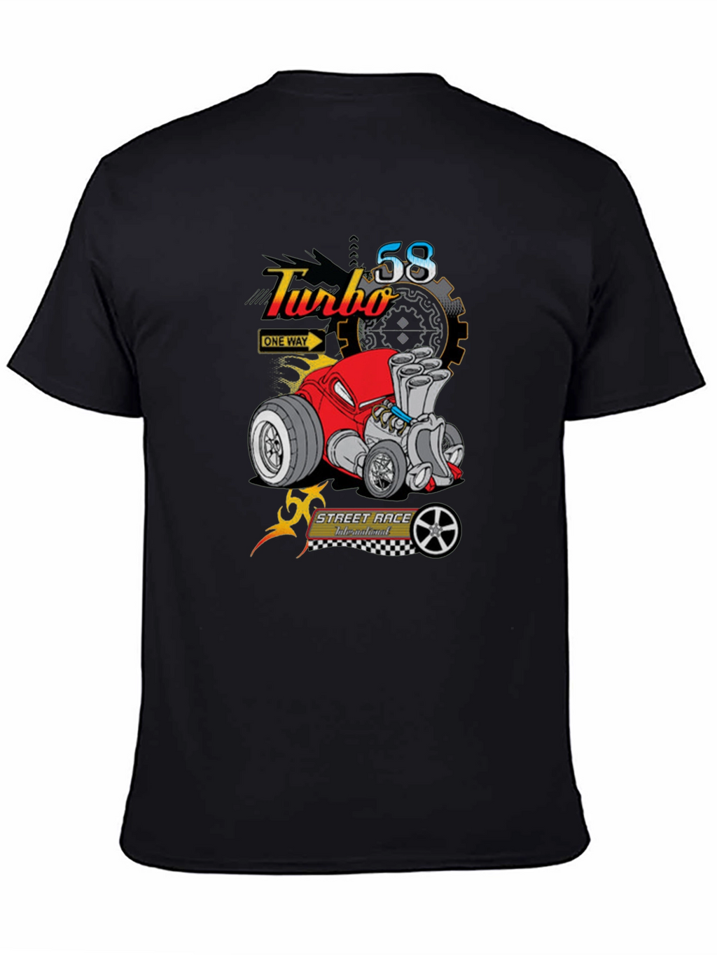 Turbo 58 Street Race T-Shirt - Black Graphic Tee