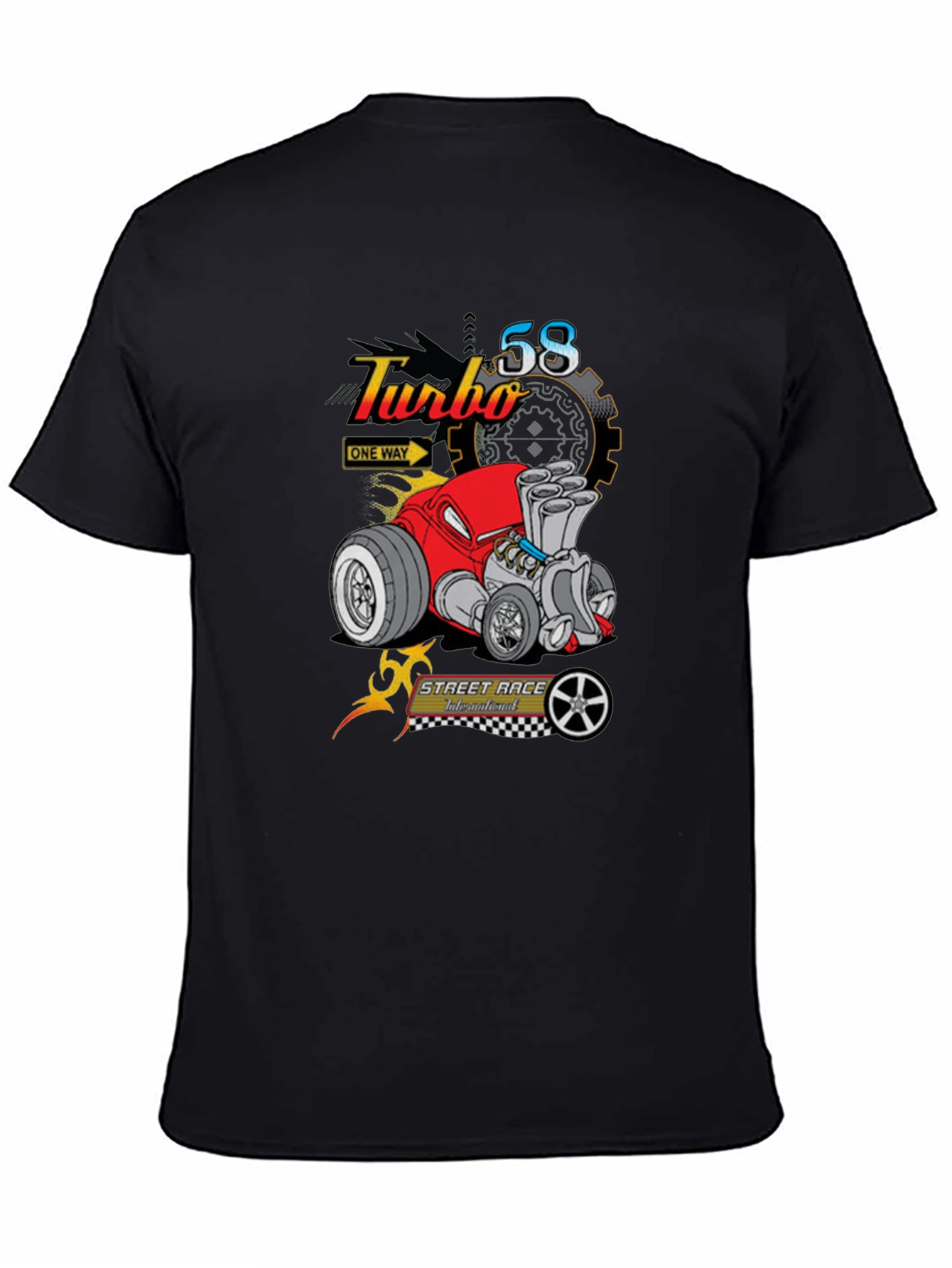 Turbo 58 Street Race T-Shirt - Black Graphic Tee