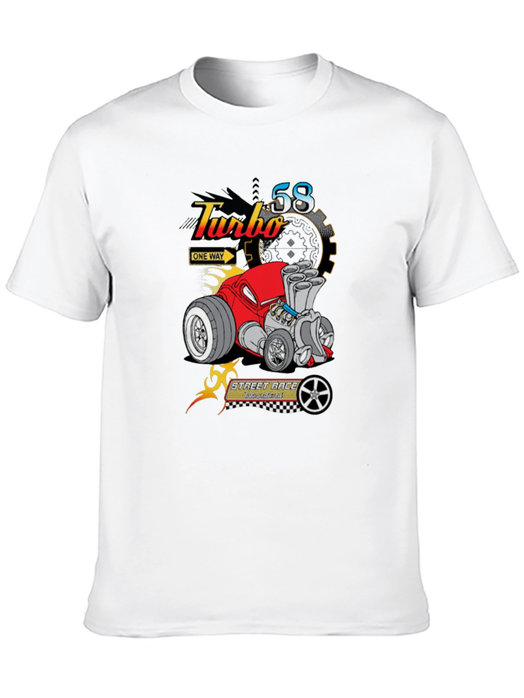 Turbo 58 Street Race T-Shirt - Black Graphic Tee