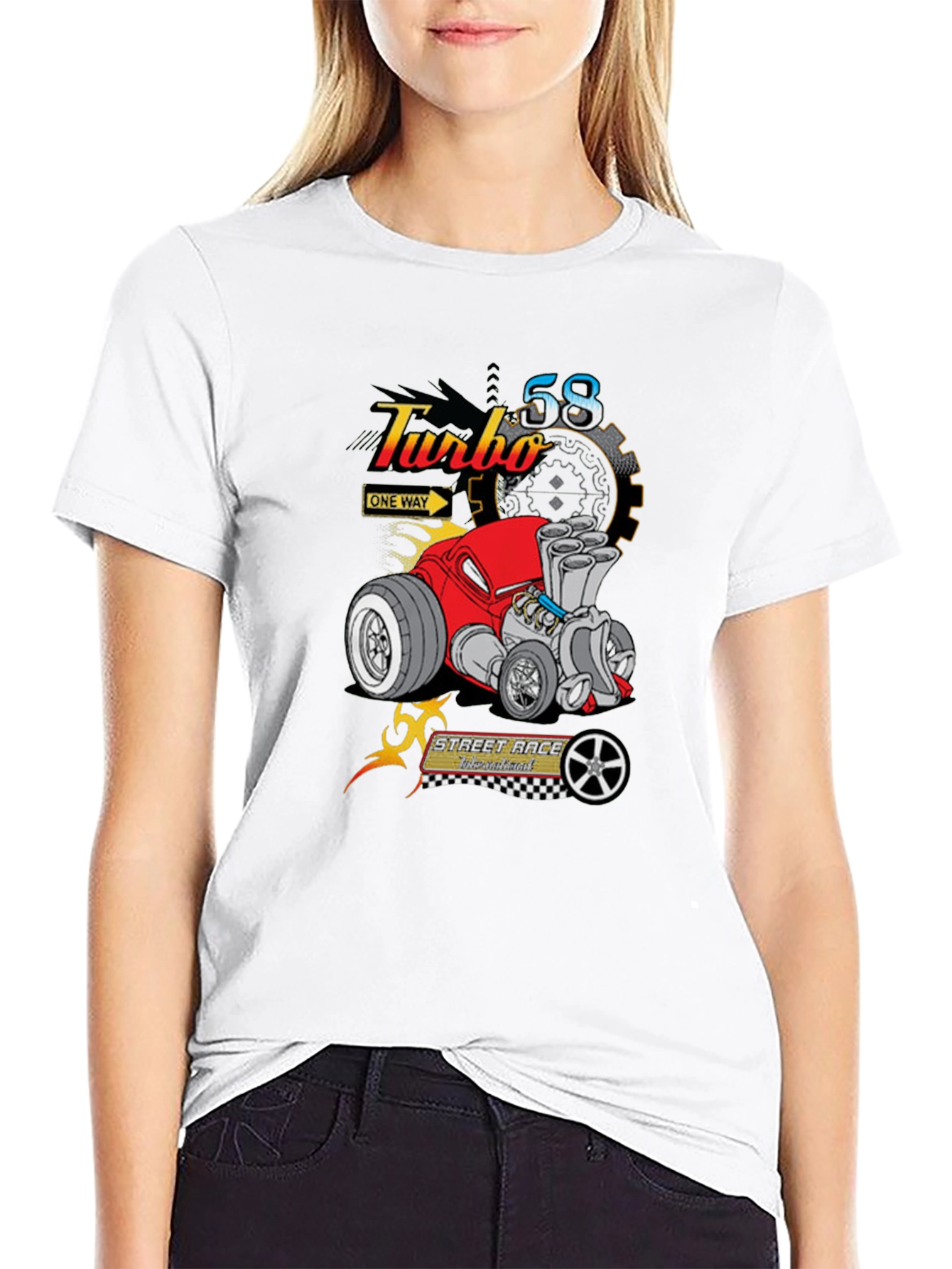 Turbo 58 Street Race T-Shirt - Black Graphic Tee