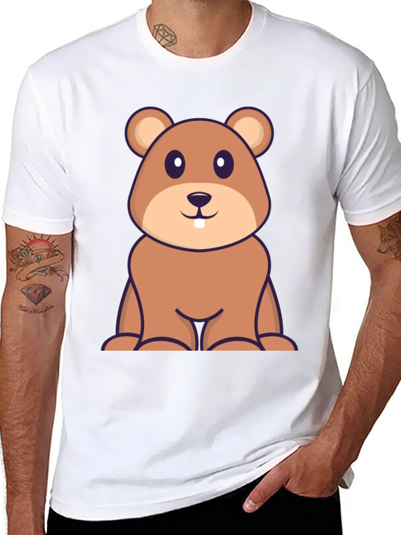 Cute Cartoon Beaver T-Shirt - Soft Cotton Blend