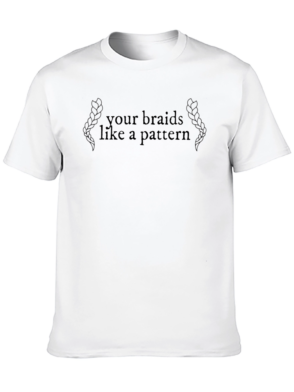 Braids Pattern Graphic Tee - Unisex Cotton T-Shirt