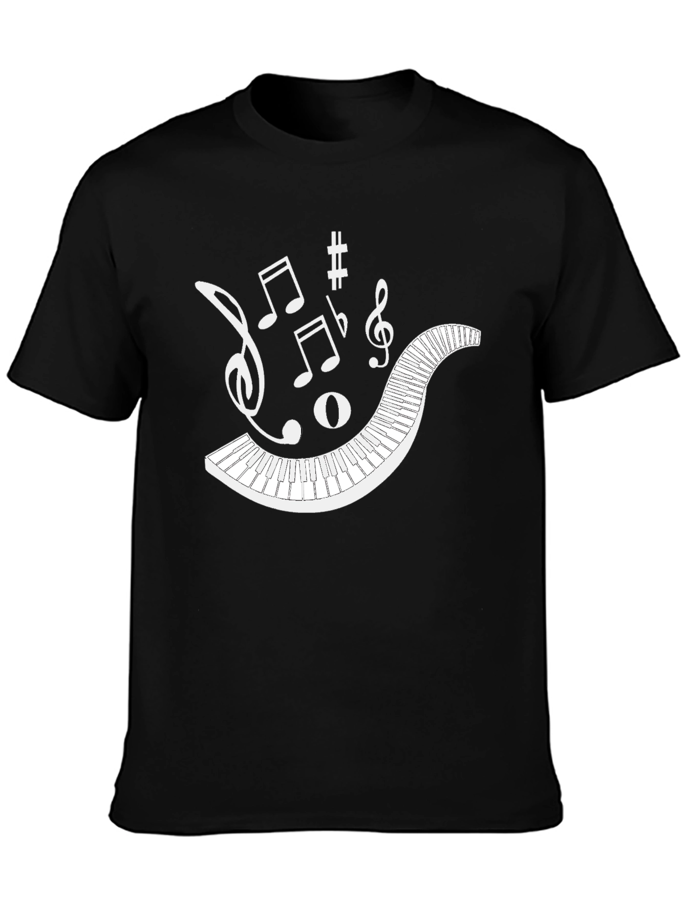 Musical Keyboard Notes Graphic T-Shirt