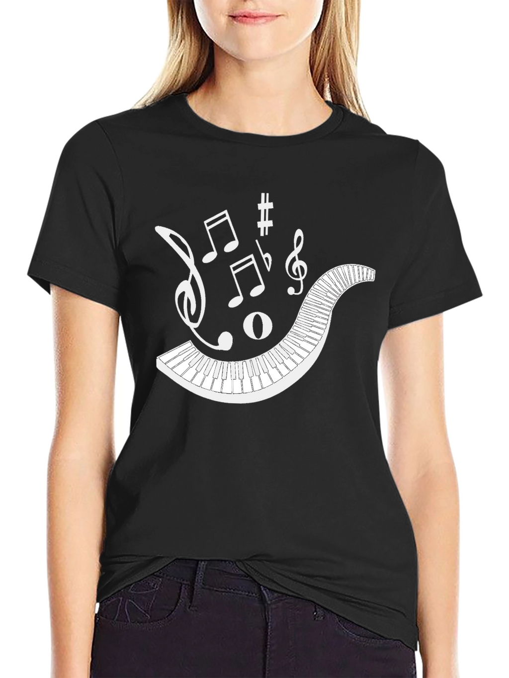 Musical Keyboard Notes Graphic T-Shirt