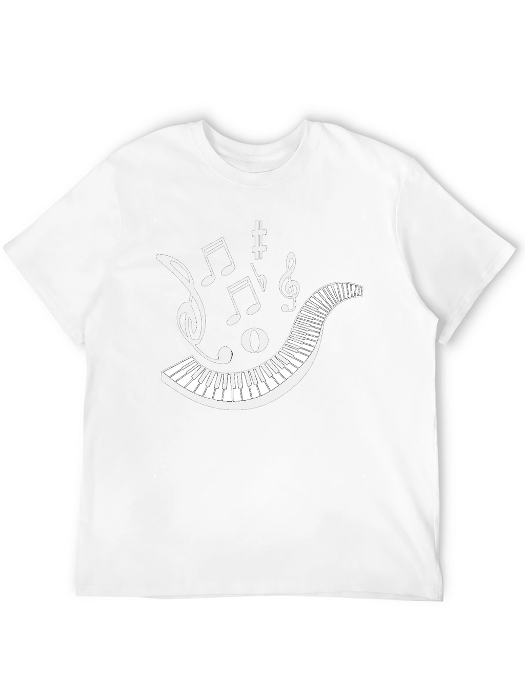 Musical Keyboard Notes Graphic T-Shirt