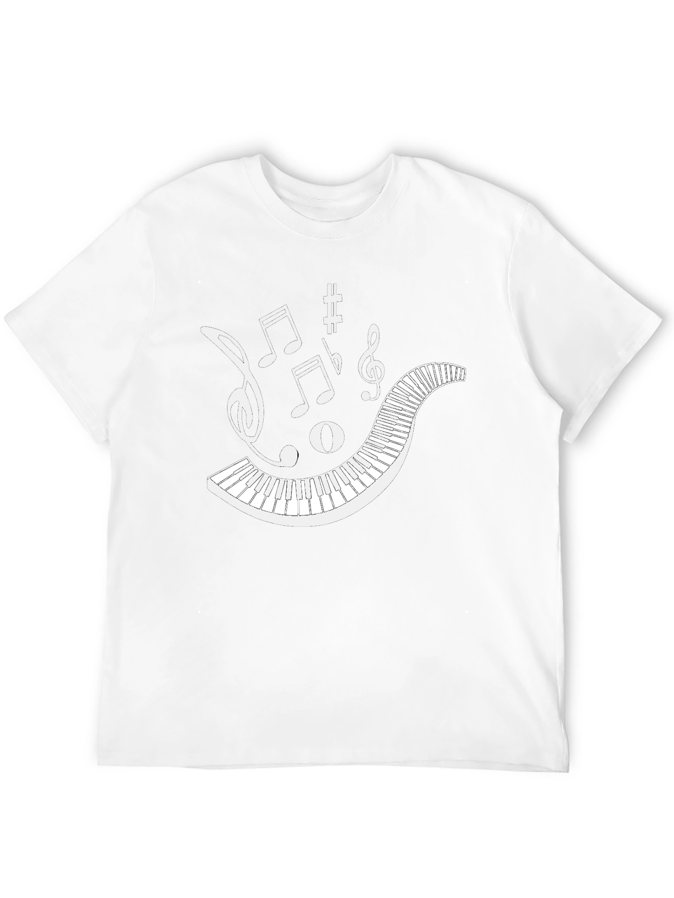 Musical Keyboard Notes Graphic T-Shirt