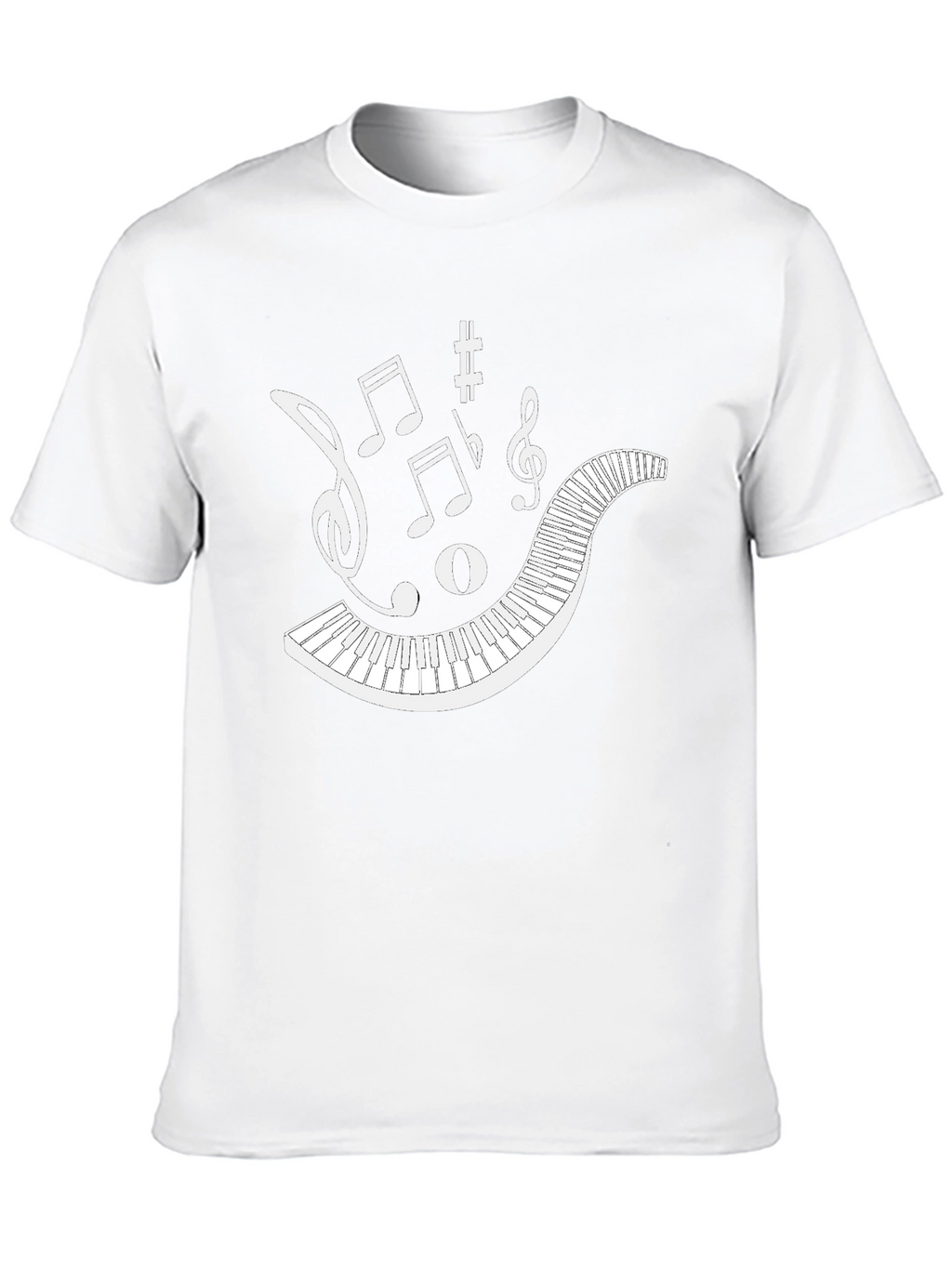 Musical Keyboard Notes Graphic T-Shirt