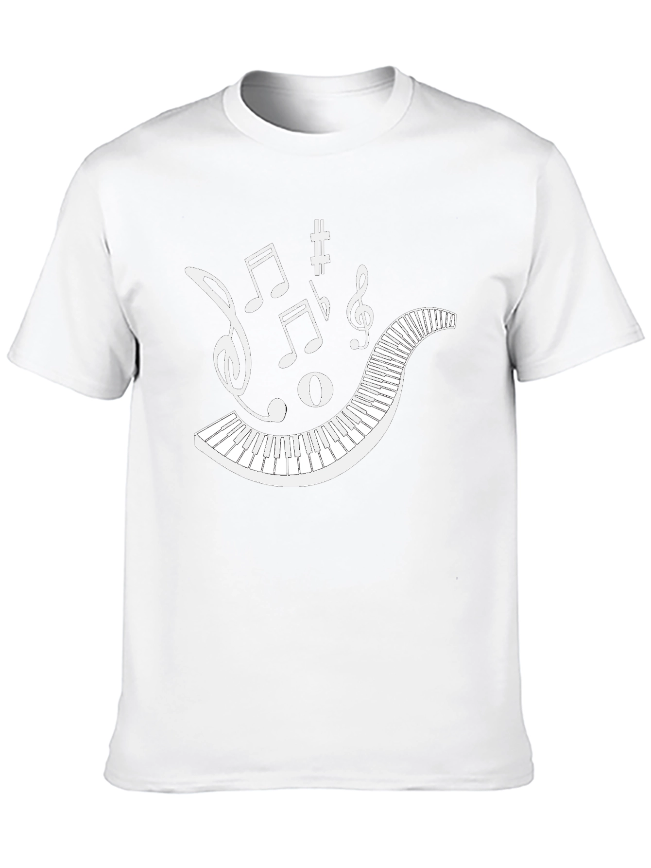 Musical Keyboard Notes Graphic T-Shirt