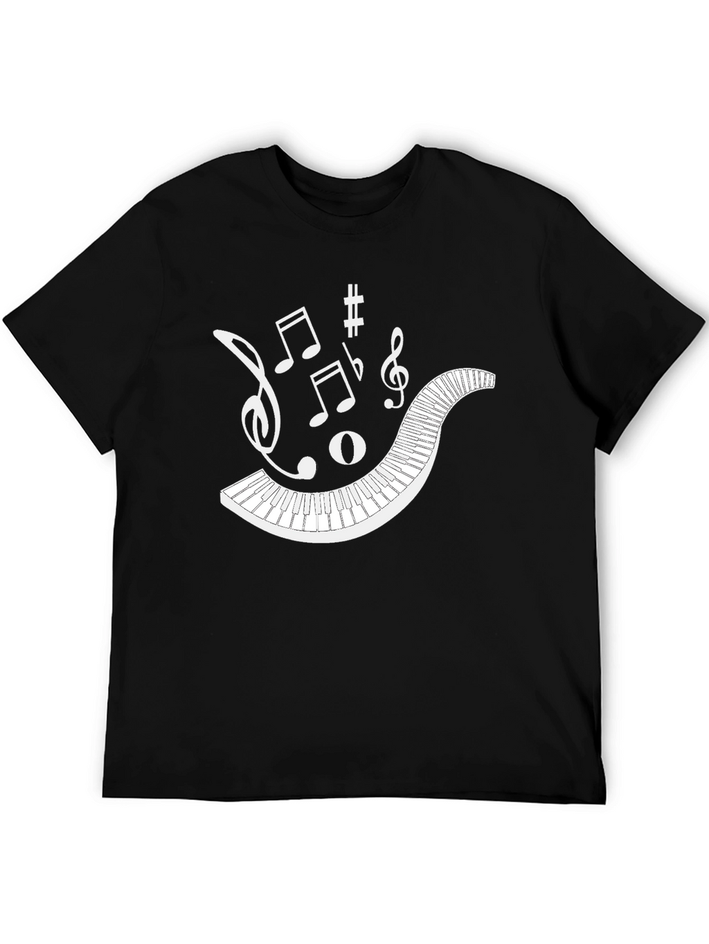 Musical Keyboard Notes Graphic T-Shirt