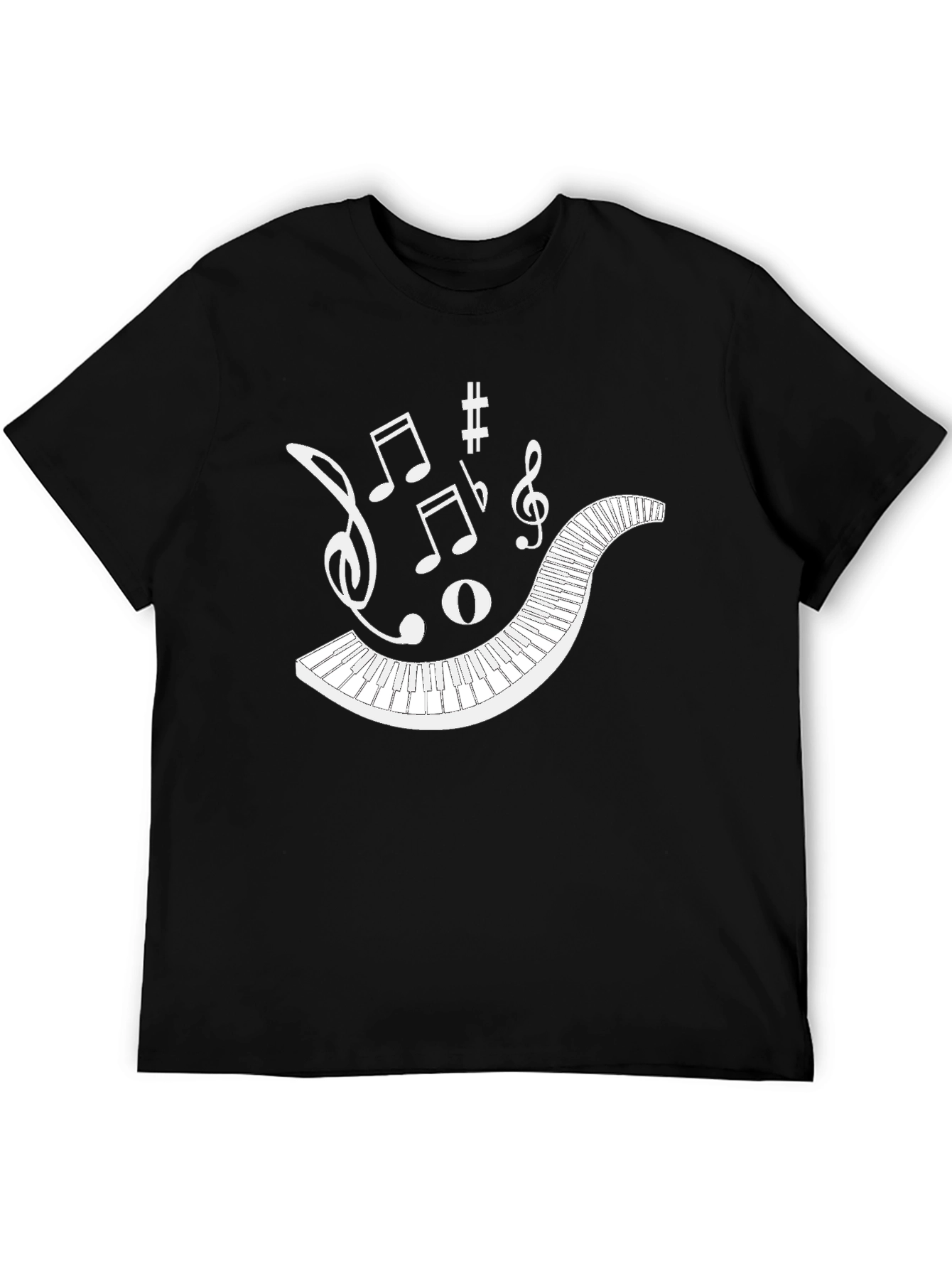 Musical Keyboard Notes Graphic T-Shirt