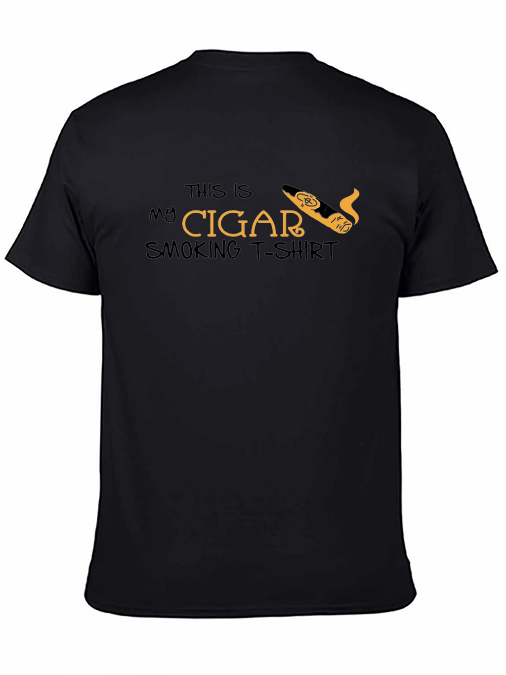 Cigar Smoking T-Shirt - Black Tee