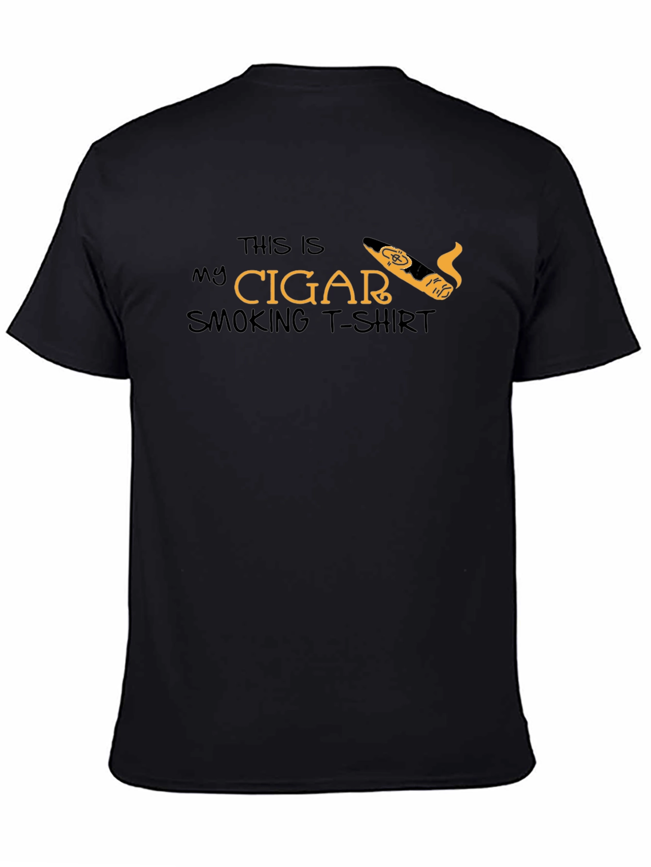 Cigar Smoking T-Shirt - Black Tee