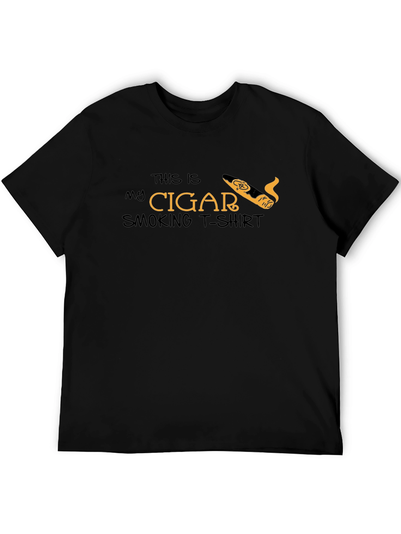 Cigar Smoking T-Shirt - Black Tee