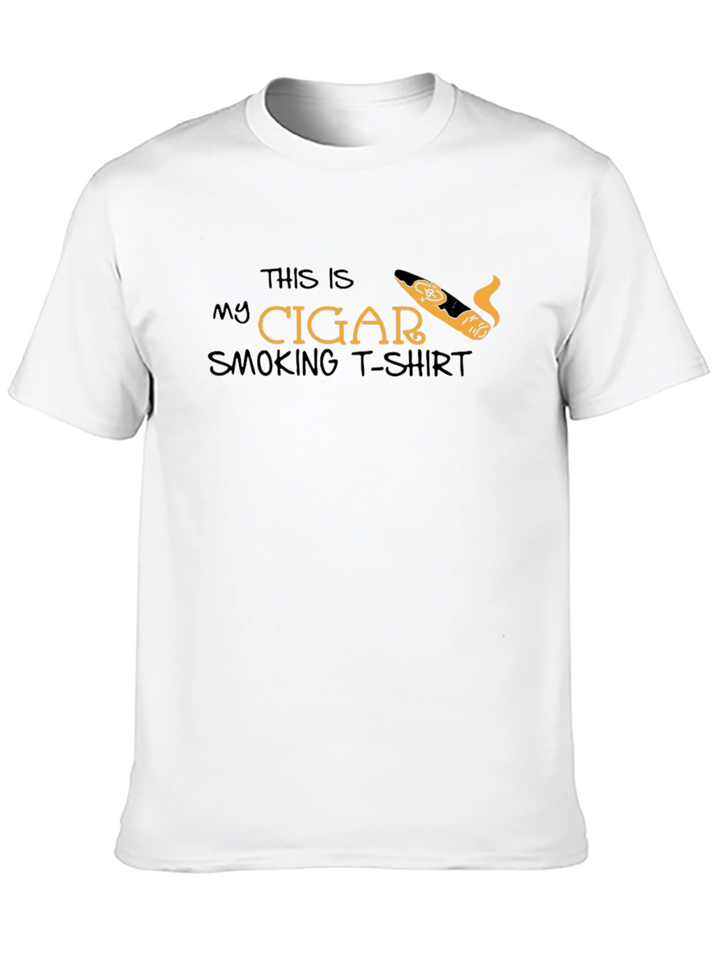 Cigar Smoking T-Shirt - Black Tee