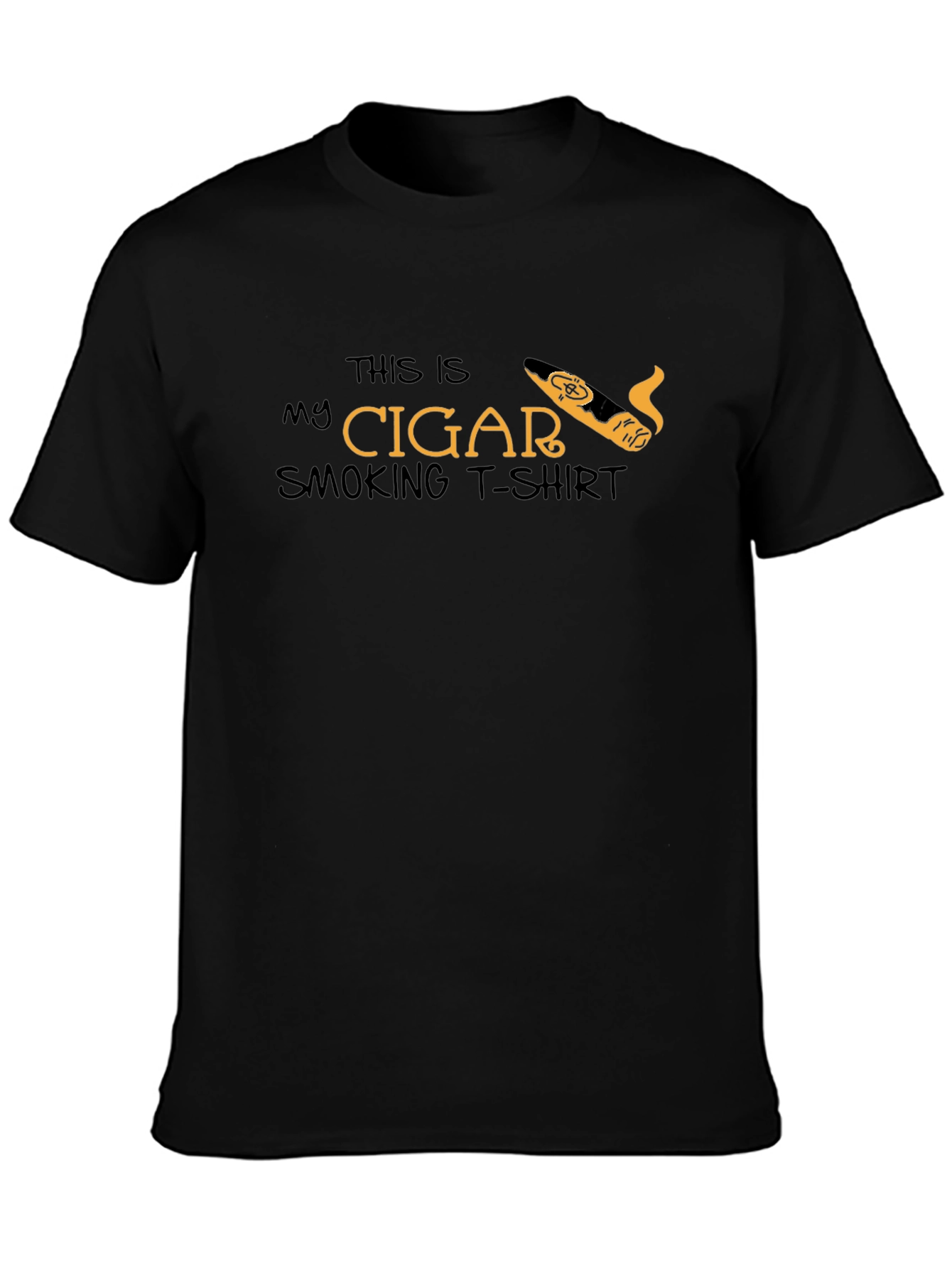 Cigar Smoking T-Shirt - Black Tee