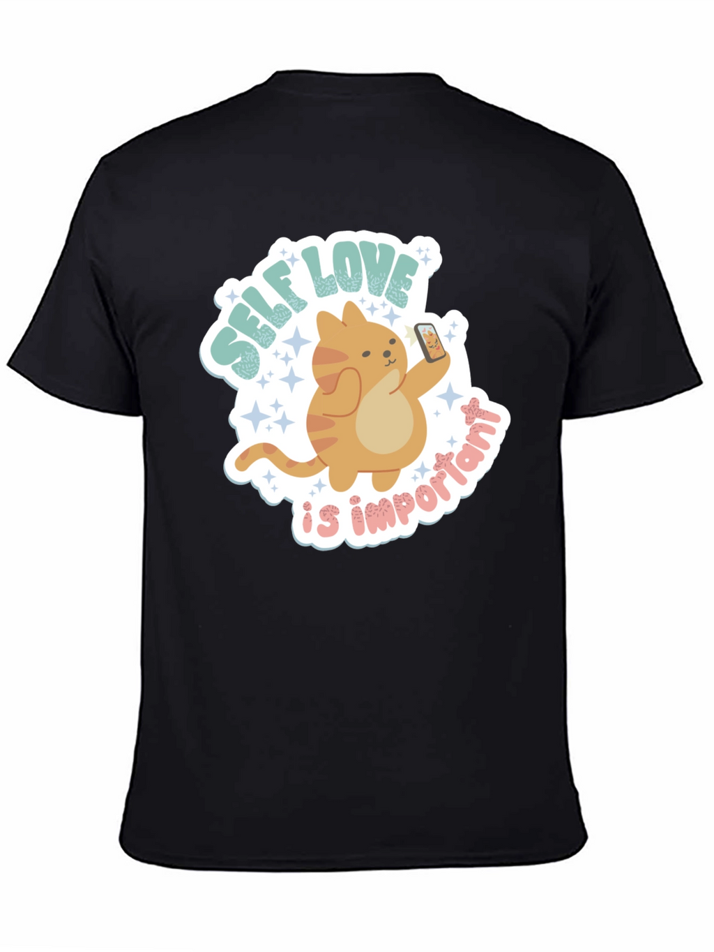 Self Love Cat Graphic Tee - Trendy Casual Shirt