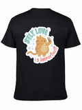 Self Love Cat Graphic Tee - Trendy Casual Shirt