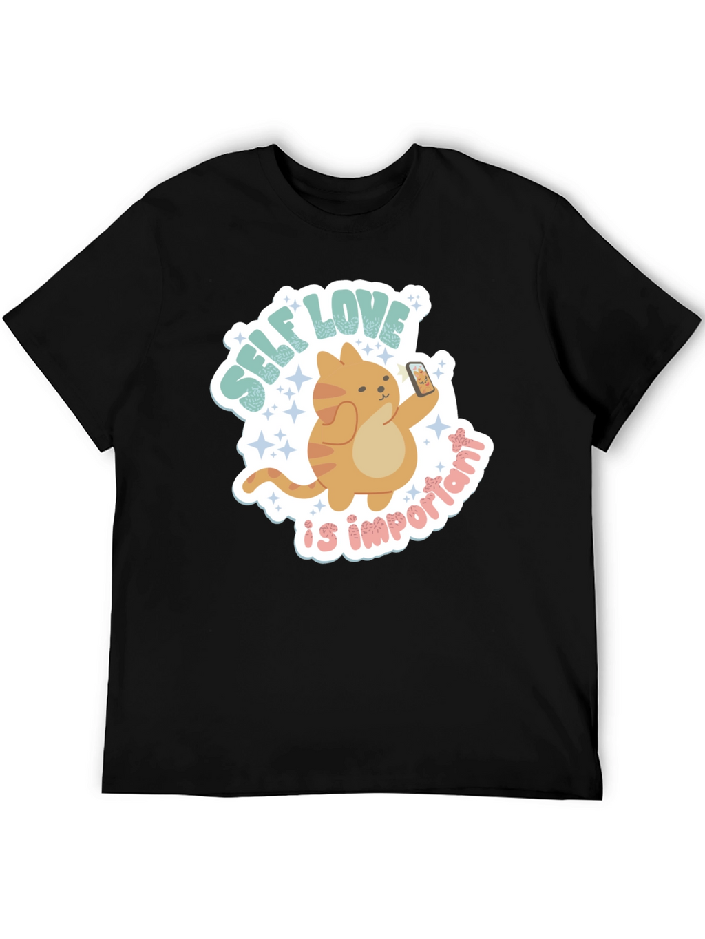 Self Love Cat Graphic Tee - Trendy Casual Shirt