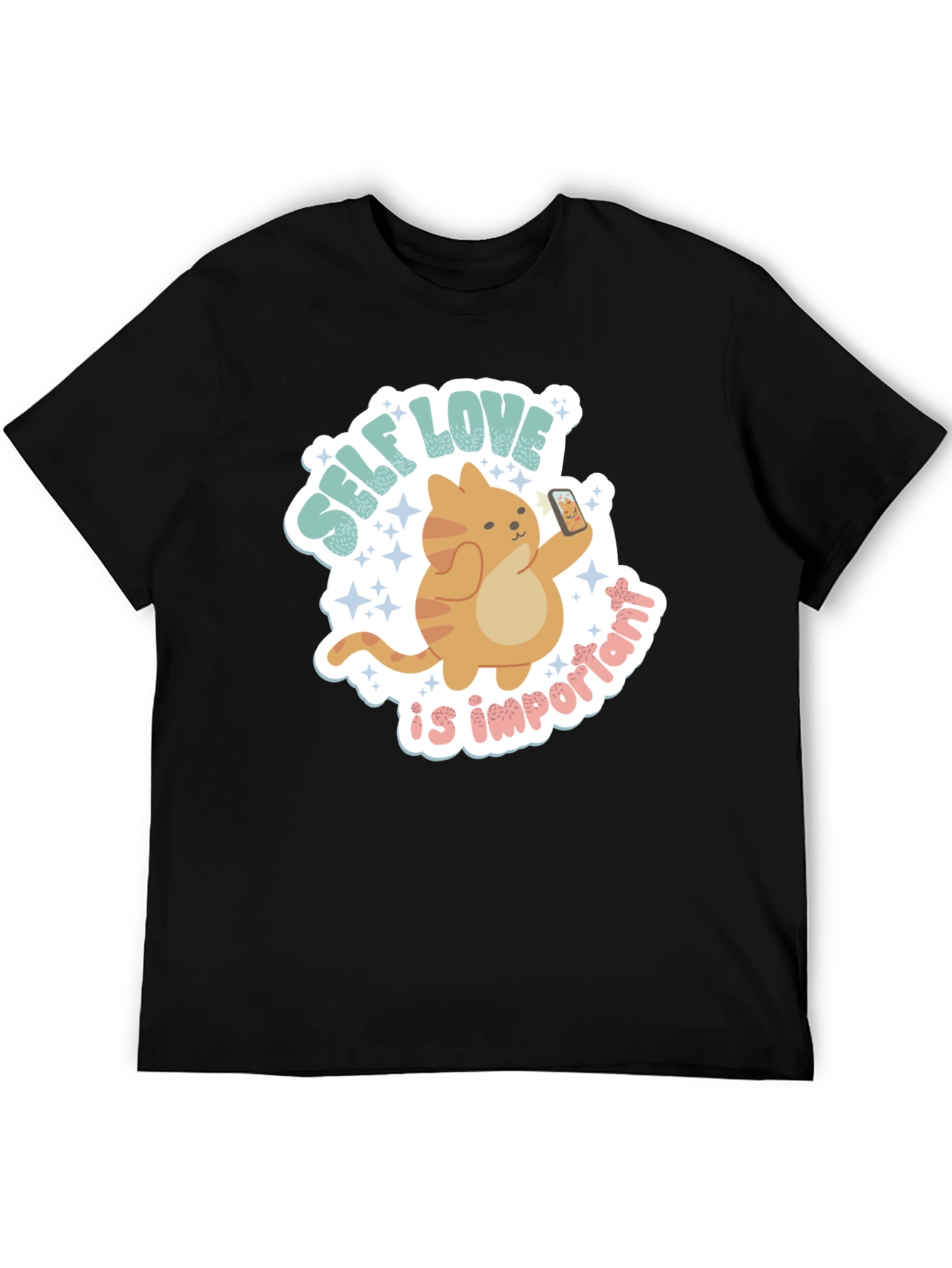 Self Love Cat Graphic Tee - Trendy Casual Shirt