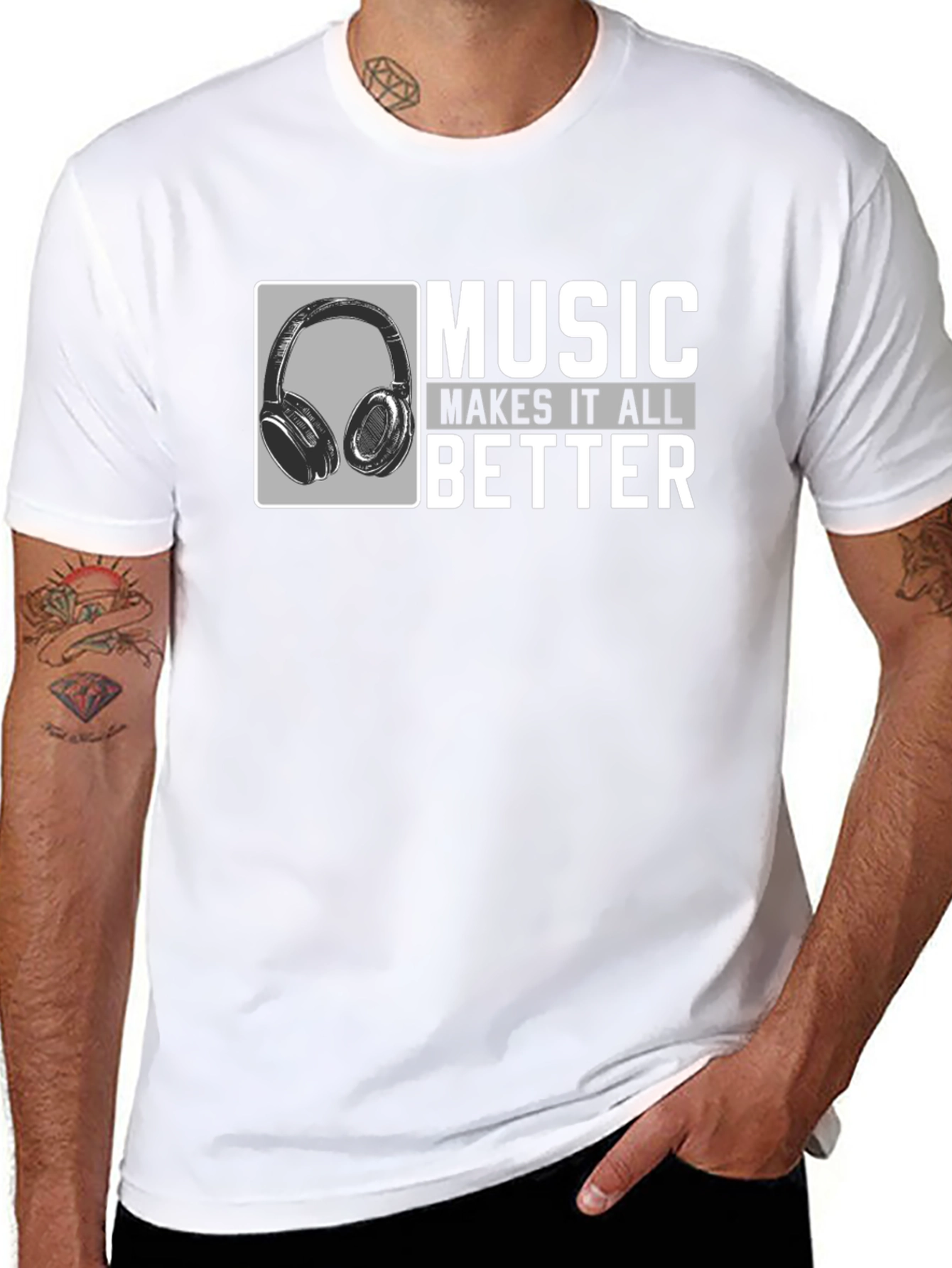 Music Makes It Better Black T-Shirt
