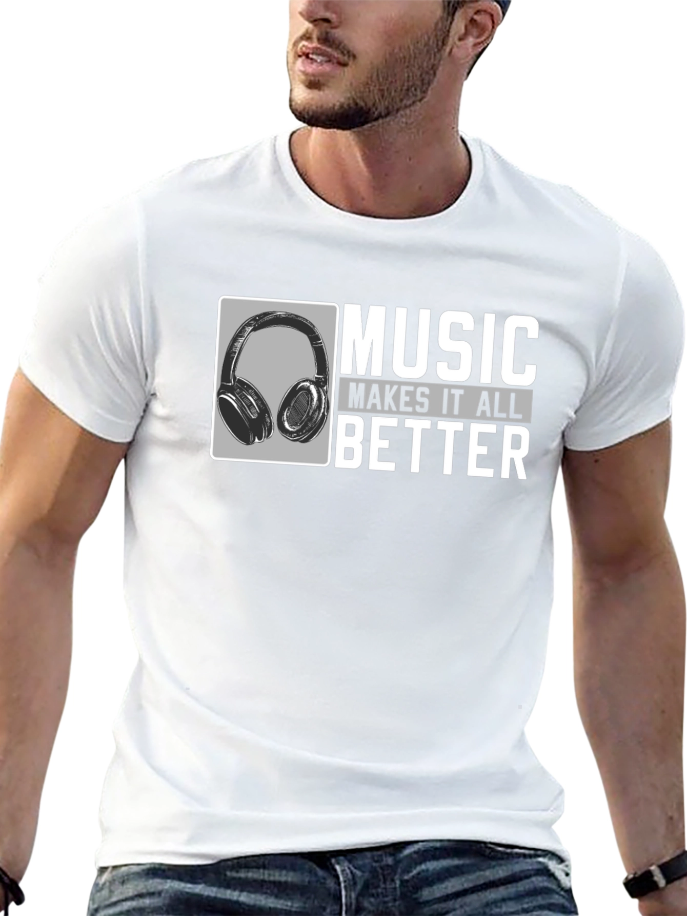 Music Makes It Better Black T-Shirt