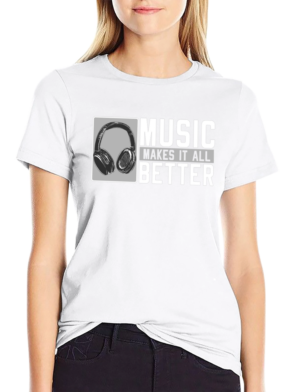 Music Makes It Better Black T-Shirt