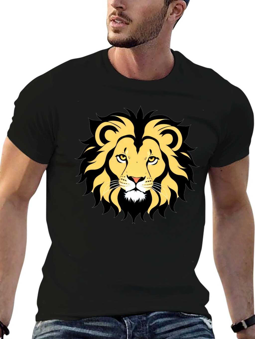 Lion Graphic Tee - Mens Black T-Shirt