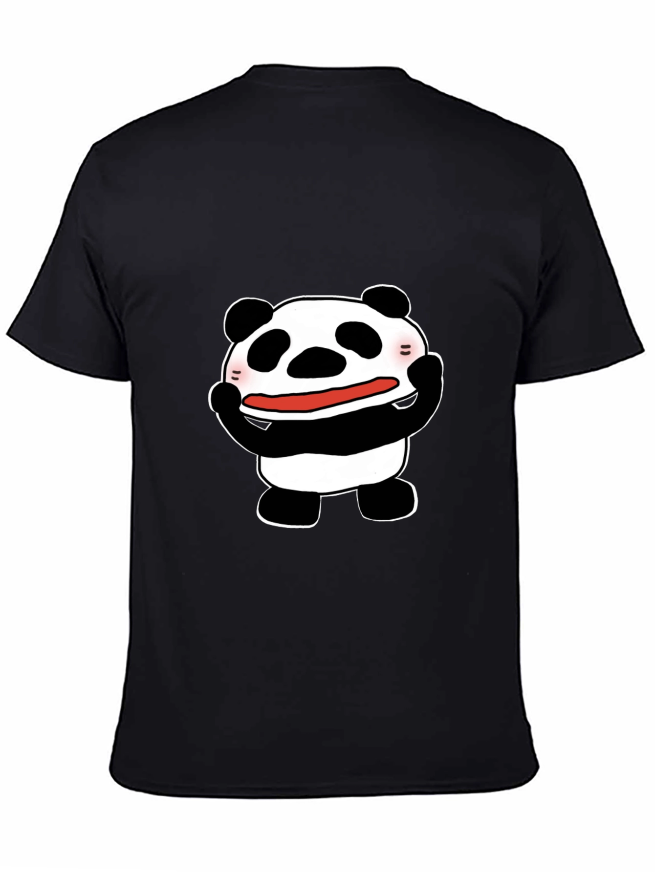 Funny Panda Graphic Tee - Black Cotton T-Shirt