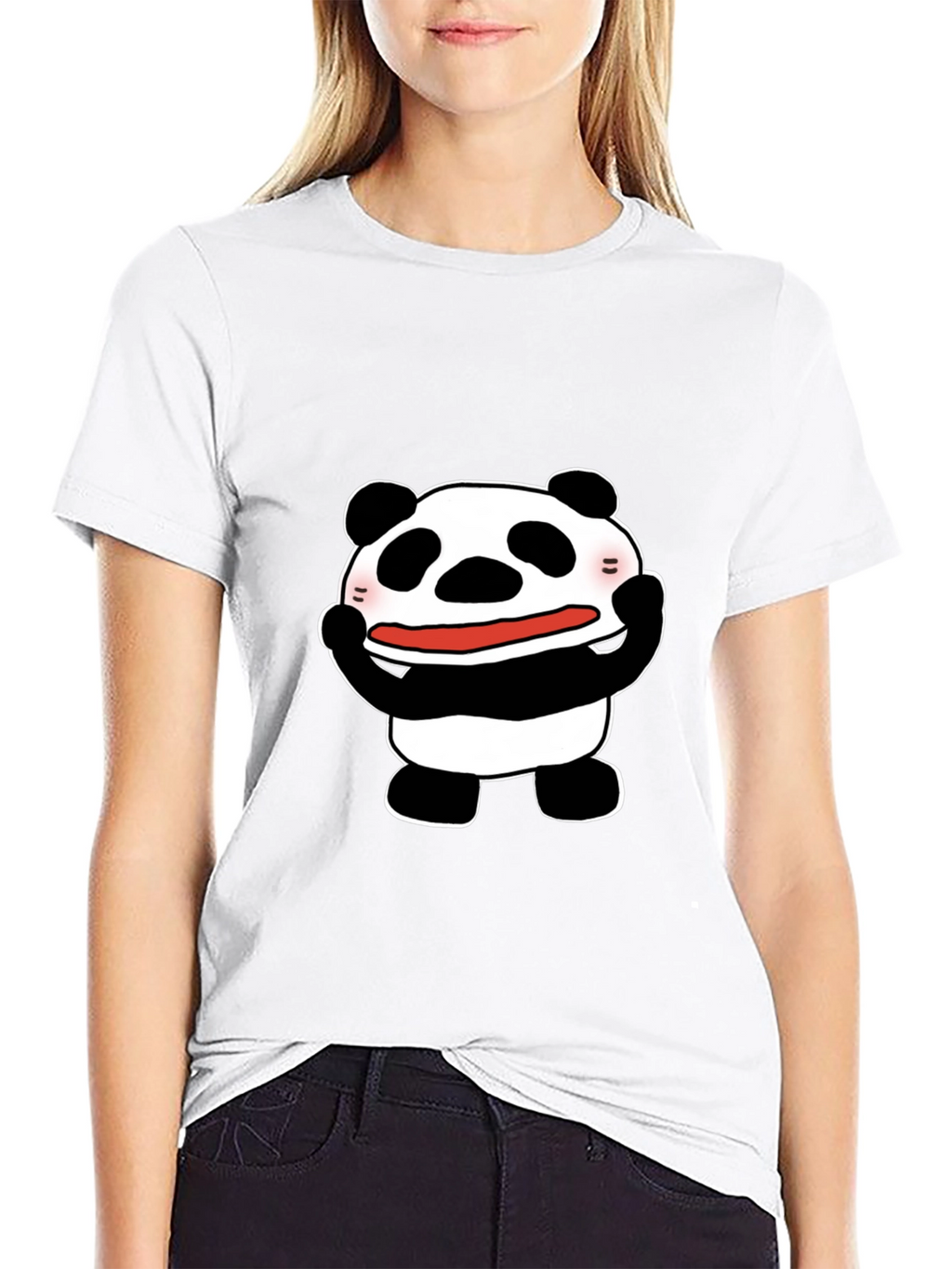 Funny Panda Graphic Tee - Black Cotton T-Shirt