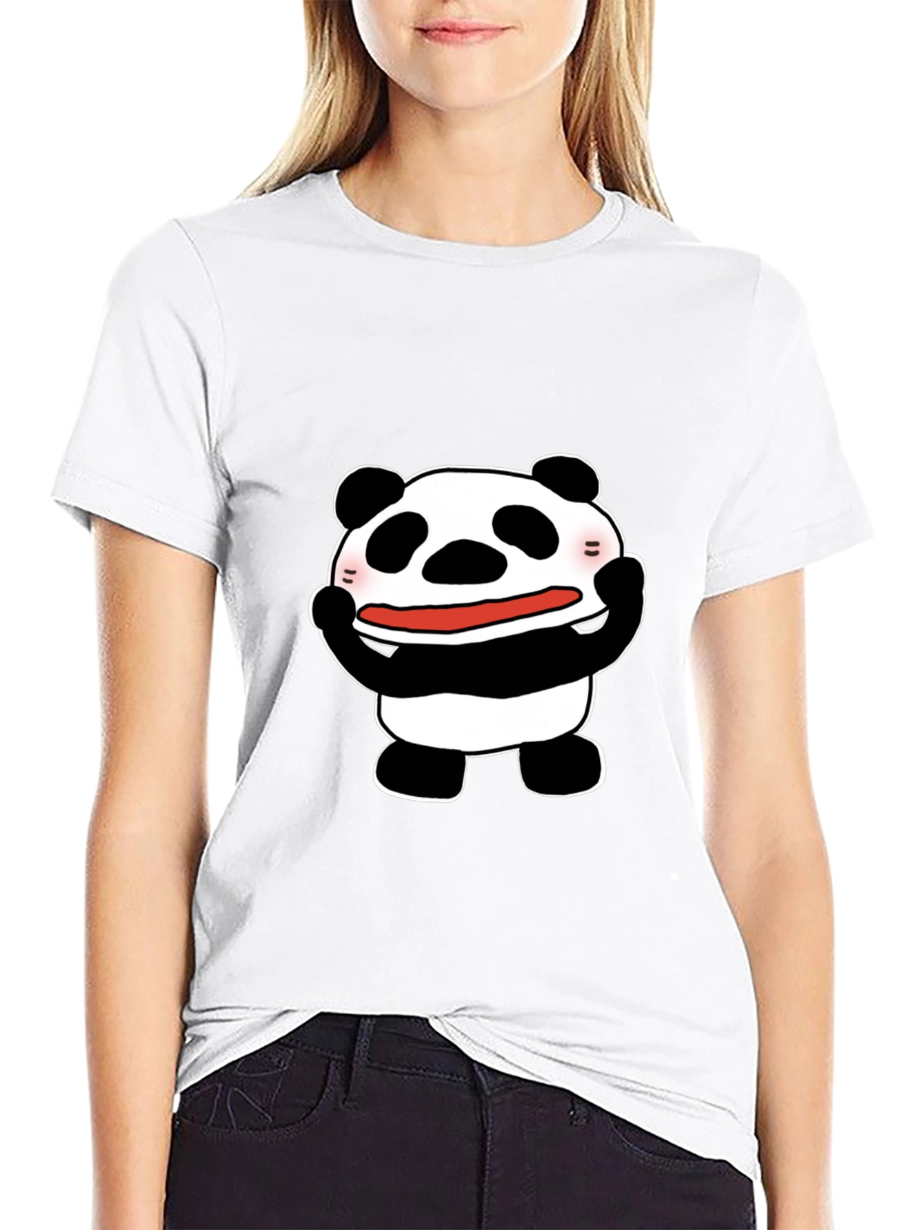 Funny Panda Graphic Tee - Black Cotton T-Shirt