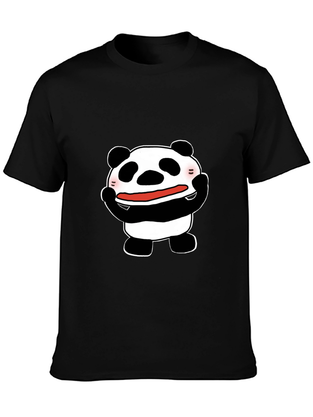 Funny Panda Graphic Tee - Black Cotton T-Shirt