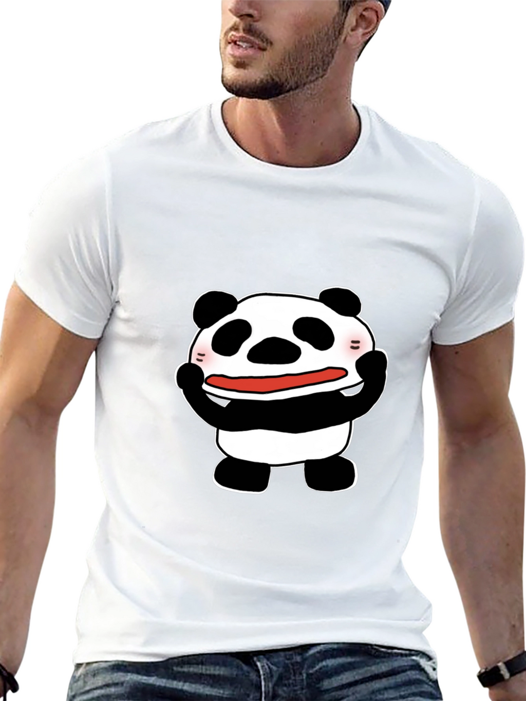 Funny Panda Graphic Tee - Black Cotton T-Shirt