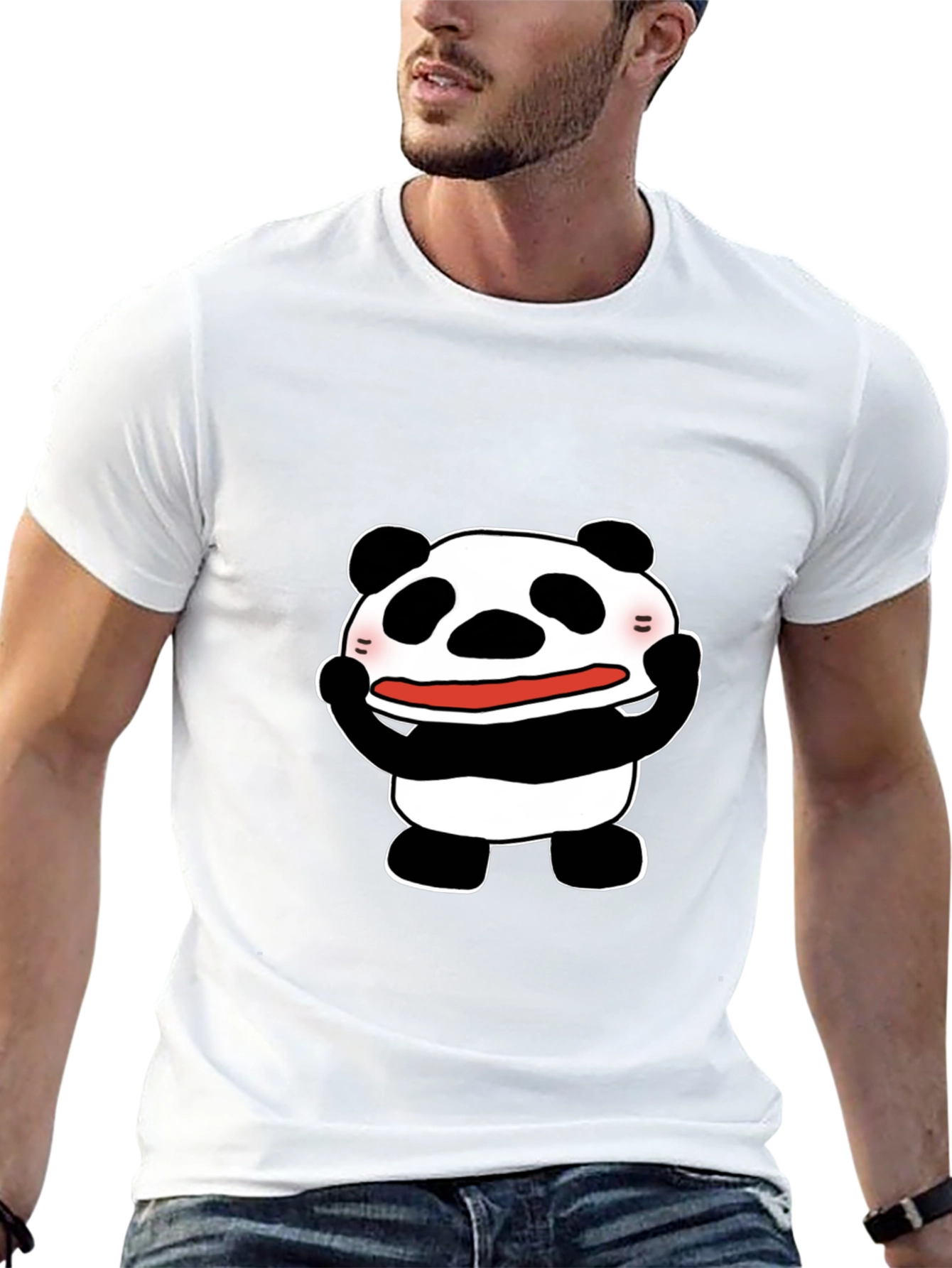 Funny Panda Graphic Tee - Black Cotton T-Shirt