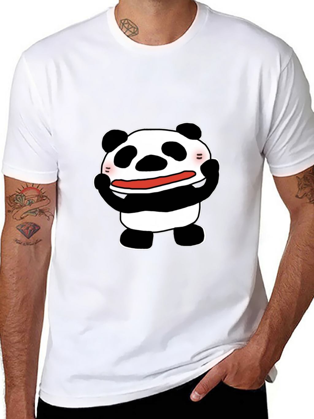Funny Panda Graphic Tee - Black Cotton T-Shirt