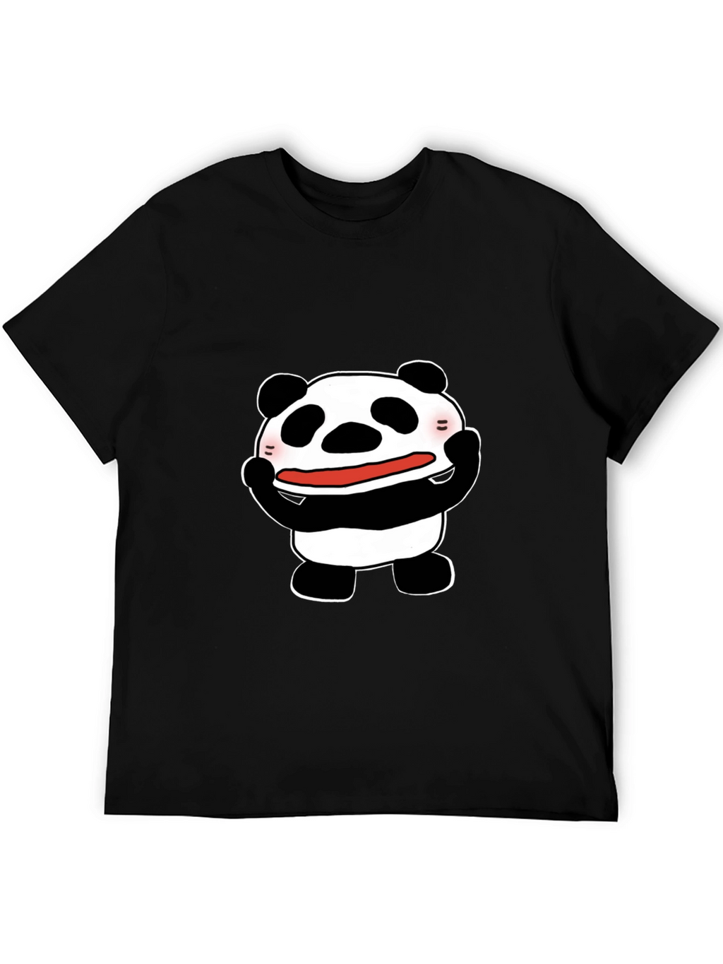 Funny Panda Graphic Tee - Black Cotton T-Shirt