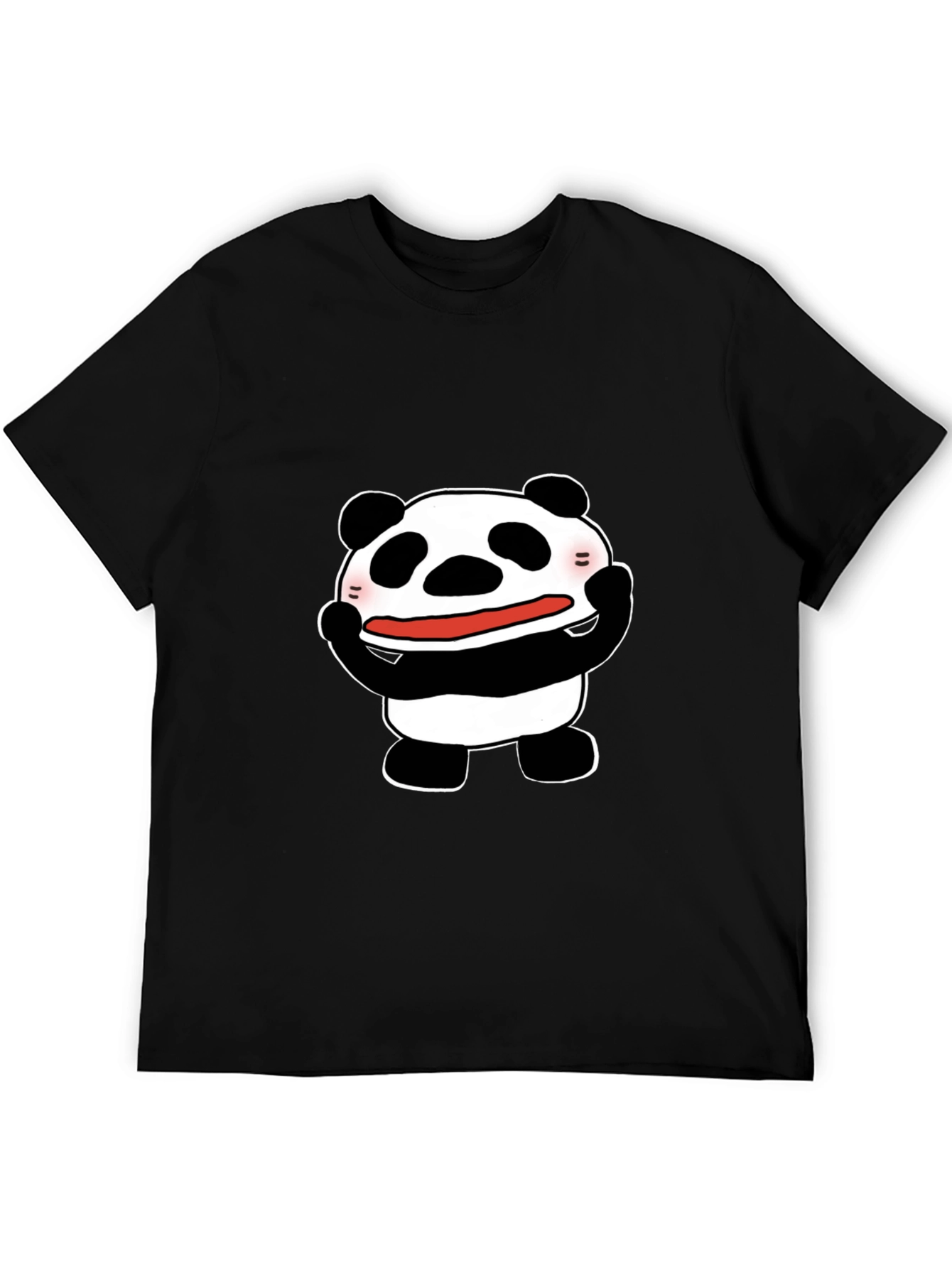 Funny Panda Graphic Tee - Black Cotton T-Shirt