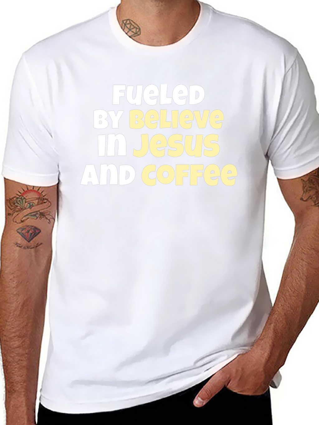 Fueled By Believe In Jesus And Coffee T-Shirt