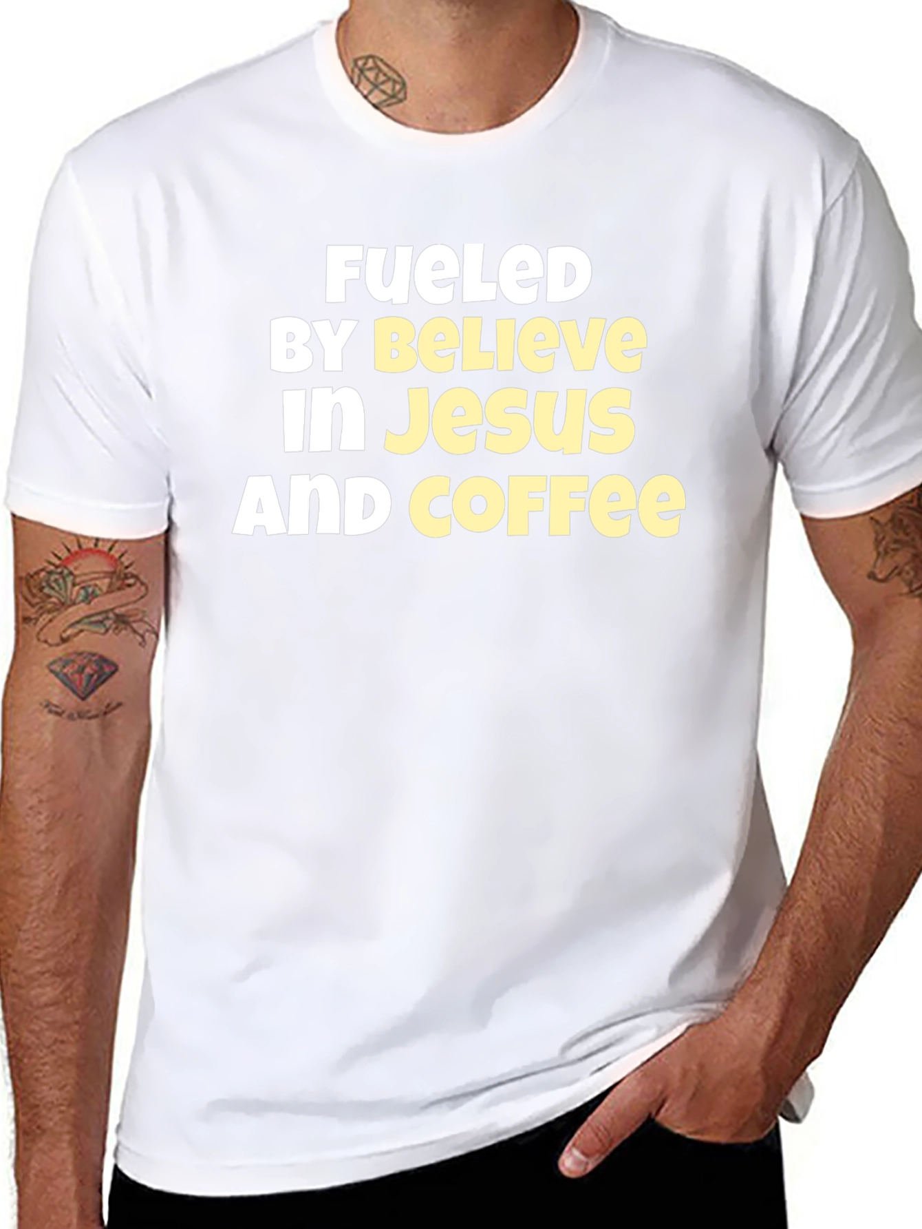 Fueled By Believe In Jesus And Coffee T-Shirt