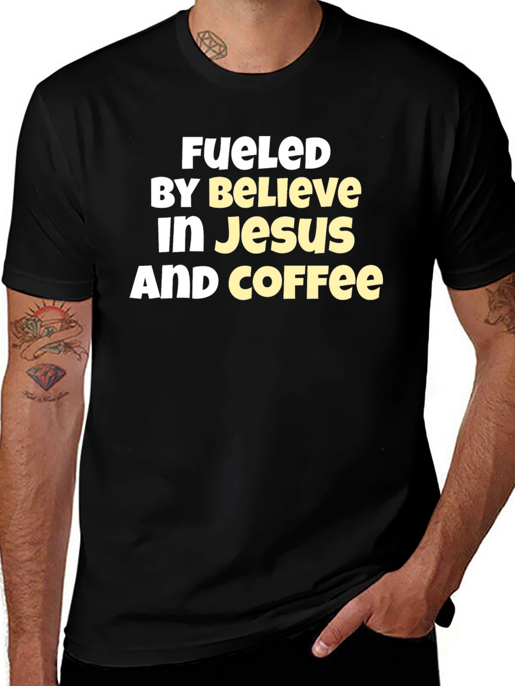 Fueled By Believe In Jesus And Coffee T-Shirt