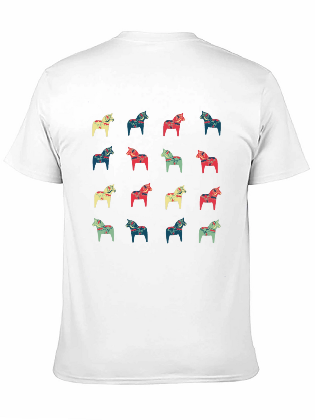 Dala Horse Pattern Black T-Shirt